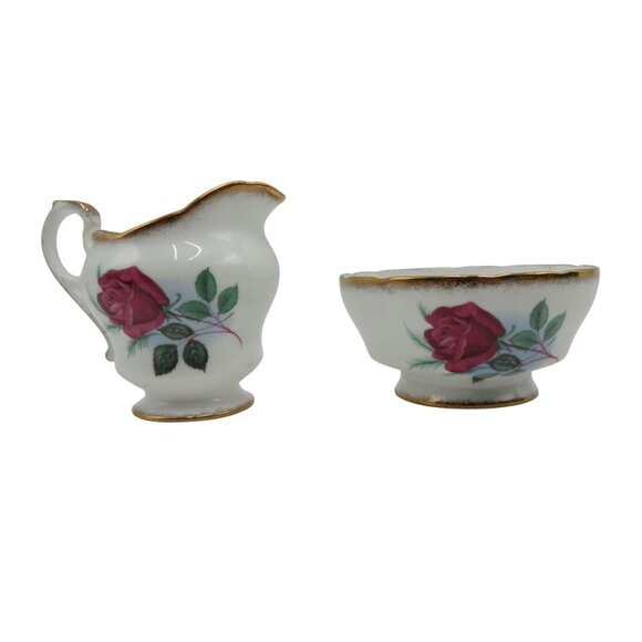 Paragon Fine Bone China Creamer and Sugar Bowl Rose Theme Vintage - Picture 1 of 10